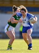 11 May 2019; Eimear Fennell of Waterford in action against Laoise Coughlan of Kerry during the TG4  Munster Ladies Football Senior Championship match between Kerry and Waterford at Cusack Park in Ennis, Clare. Photo by Sam Barnes/Sportsfile