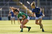 11 May 2019; Loretta Hanley of Limerick in action against Samantha Lambert of Tipperary during the Munster Ladies Football Intermediate Championship match between Tipperary and Limerick at Semple Stadium in Thurles, Co. Tipperary. Photo by Diarmuid Greene/Sportsfile
