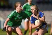 11 May 2019; Anna Carey of Tipperary in action against Ciara Ryan of Limerick during the Munster Ladies Football Intermediate Championship match between Tipperary and Limerick at Semple Stadium in Thurles, Co. Tipperary. Photo by Diarmuid Greene/Sportsfile