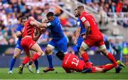 11 May 2019; Jack Conan of Leinster is tackled by Owen Farrell of Saracens during the Heineken Champions Cup Final match between Leinster and Saracens at St James' Park in Newcastle Upon Tyne, England. Photo by Ramsey Cardy/Sportsfile