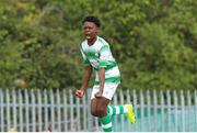11 May 2019; Ike Orazi of Shamrock Rovers celebrates after scoring a goal during the U12 SFAI Cup Final 2019 match between Shamrock Rovers and St KevinÕs Boys at Oscar Traynor Centre in Dublin. Photo by Michael P. Ryan/Sportsfile