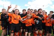 11 May 2019; St Kevin's Boys celebrate at the final whistle during the U12 SFAI Cup Final 2019 match between Shamrock Rovers and St Kevin's Boys at Oscar Traynor Centre in Dublin. Photo by Michael P. Ryan/Sportsfile