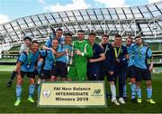 11 May 2019; Avondale United players celebrate with the cup following the FAI New Balance Intermediate Cup Final match between Avondale United and Crumlin United at Aviva Stadium in Dublin. Photo by Eóin Noonan/Sportsfile