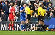 11 May 2019; Jonathan Sexton of Leinster remonstrates with referee Jérome Garcès during the Heineken Champions Cup Final match between Leinster and Saracens at St James' Park in Newcastle Upon Tyne, England. Photo by David Fitzgerald/Sportsfile