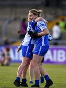 11 May 2019; Rosie Landers of Waterford, right, celebrates with team-mates following the TG4  Munster Ladies Football Senior Championship match between Kerry and Waterford at Cusack Park in Ennis, Clare. Photo by Sam Barnes/Sportsfile