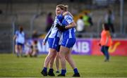 11 May 2019; Rosie Landers of Waterford, right, celebrates with team-mates following the TG4  Munster Ladies Football Senior Championship match between Kerry and Waterford at Cusack Park in Ennis, Clare. Photo by Sam Barnes/Sportsfile