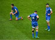 11 May 2019; Jonathan Sexton of Leinster, left, and team-mates Rhys Rhuddock (19) and Max Deegan following the Heineken Champions Cup Final match between Leinster and Saracens at St James' Park in Newcastle Upon Tyne, England. Photo by David Fitzgerald/Sportsfile