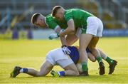 11 May 2019; Shane O'Connell of Tipperary in action against Seamus O'Carroll and Gordon Brown of Limerick during the Munster GAA Football Senior Championship quarter-final match between Tipperary and Limerick at Semple Stadium in Thurles, Co. Tipperary. Photo by Diarmuid Greene/Sportsfile