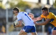 11 May 2019; Tadhg O'hUallachain of Waterford in action against Jamie Malone of Clare during the Munster GAA Football Senior Championship quarter-final match between Clare v Waterford at Cusack Park in Ennis, Clare. Photo by Sam Barnes/Sportsfile
