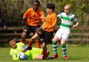 11 May 2019; Todd Bazunu of Shamrock Rovers makes a save during the U12 SFAI Cup Final 2019 match between Shamrock Rovers and St Kevin's Boys at Oscar Traynor Centre in Dublin. Photo by Michael P. Ryan/Sportsfile