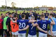 11 May 2019; Wicklow manager John Evans with his players after the Leinster GAA Football Senior Championship Round 1 match between Wicklow and Kildare at Netwatch Cullen Park in Carlow. Photo by Matt Browne/Sportsfile