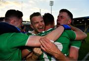 11 May 2019; Limerick players Paul Maher, Jamie Lee, Michael Fitzgibbon, and Tommie Childs celebrate after the Munster GAA Football Senior Championship quarter-final match between Tipperary and Limerick at Semple Stadium in Thurles, Co. Tipperary. Photo by Diarmuid Greene/Sportsfile