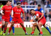 11 May 2019; Billy Vunipola of Saracens is tackled by Rob Kearney of Leinster during the Heineken Champions Cup Final match between Leinster and Saracens at St James' Park in Newcastle Upon Tyne, England. Photo by Ramsey Cardy/Sportsfile