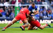 11 May 2019; Seán O'Brien of Leinster is tackled by Will Skelton, left, and Titi Lamositele of Saracens during the Heineken Champions Cup Final match between Leinster and Saracens at St James' Park in Newcastle Upon Tyne, England. Photo by Ramsey Cardy/Sportsfile