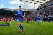 11 May 2019; Jordan Larmour of Leinster ahead of the Heineken Champions Cup Final match between Leinster and Saracens at St James' Park in Newcastle Upon Tyne, England. Photo by Ramsey Cardy/Sportsfile