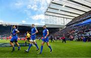 11 May 2019; James Lowe, left, James Ryan and Rob Kearney of Leinster ahead of the Heineken Champions Cup Final match between Leinster and Saracens at St James' Park in Newcastle Upon Tyne, England. Photo by Ramsey Cardy/Sportsfile