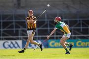 11 May 2019; Colman O'Sullivan of Kilkenny and Sam Burke of Offaly during Electric Ireland Leinster GAA Hurling Minor Championship Round 3 match between Kilkenny and Offaly at Nowlan Park in Kilkenny. Photo by Stephen McCarthy/Sportsfile