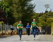 12 May 2019; Young Leitrim supporters Ellen McGowan, age 10, and her sister Aoibheann, age 12, from Drunshanbo, Co Leitrim, make their way to the stadium prior to the Connacht GAA Football Senior Championship Quarter-Final match between Roscommon and Leitrim at Dr Hyde Park in Roscommon. Photo by Seb Daly/Sportsfile