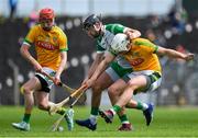 12 May 2019; Killian Burke of London in action against Adam Gannon, left, and Gavin McGowan of Meath during the Christy Ring Cup Group 2 Round 1 match between Meath and London at Páirc Tailteann, Navan in Meath. Photo by Brendan Moran/Sportsfile