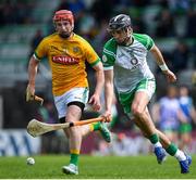 12 May 2019; Killian Burke of London in action against Hugh Smith of Meath during the Christy Ring Cup Group 2 Round 1 match between Meath and London at Páirc Tailteann, Navan in Meath. Photo by Brendan Moran/Sportsfile