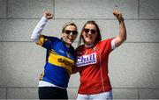 12 May 2019; Friends and rival county supporters Karen O'Mara from Cahir, Co Tipperary, left, and Deirdre Lucey from Ovens, Co Cork prior to the Munster GAA Hurling Senior Championship Round 1 match between Cork and Tipperary at Pairc Ui Chaoimh in Cork. Photo by David Fitzgerald/Sportsfile