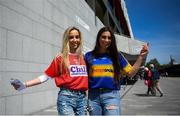 12 May 2019; Cork supporter Emma Walsh, left, and Tipperary supporter Hannah Ryan prior to the Munster GAA Hurling Senior Championship Round 1 match between Cork and Tipperary at Pairc Ui Chaoimh in Cork.   Photo by David Fitzgerald/Sportsfile