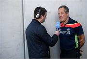 12 May 2019; Cork manager John Meyler is interviewed by Liam Aherne of RTE prior to the Munster GAA Hurling Senior Championship Round 1 match between Cork and Tipperary at Pairc Ui Chaoimh in Cork.   Photo by David Fitzgerald/Sportsfile