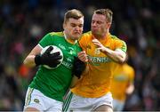 12 May 2019; Paddy Dunican of Offaly is tackled by Michael Newman of Meath during the Leinster GAA Football Senior Championship Round 1 match between Meath and Offaly at Páirc Tailteann, Navan in Meath. Photo by Brendan Moran/Sportsfile