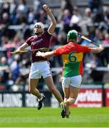 12 May 2019; Jason Flynn of Galway in action against David English of Carlow during the Leinster GAA Hurling Senior Championship Round 1 match between Galway and Carlow at Pearse Stadium in Galway. Photo by Piaras Ó Mídheach/Sportsfile