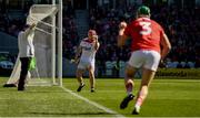 12 May 2019; Anthony Nash of Cork celebrates after team-mate Eoin Cadogan won a wide ball for his side during the Munster GAA Hurling Senior Championship Round 1 match between Cork and Tipperary at Pairc Ui Chaoimh in Cork. Photo by Diarmuid Greene/Sportsfile