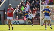 12 May 2019; John McGrath of Tipperary celebrates after scoring his side's second goal past Cork goalkeeper Anthony Nash during the Munster GAA Hurling Senior Championship Round 1 match between Cork and Tipperary at Pairc Ui Chaoimh in Cork. Photo by Diarmuid Greene/Sportsfile