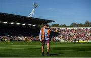 12 May 2019; Groundsman Stephen Forrest inspects the pitch at half-time during the Munster GAA Hurling Senior Championship Round 1 match between Cork and Tipperary at Pairc Ui Chaoimh in Cork. Photo by David Fitzgerald/Sportsfile