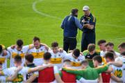 12 May 2019; Offaly manager John Maughan is interviewed by Brian Gavin, former inter-county hurling referee and GAA analyst for Midlands 103 radio, following the Leinster GAA Football Senior Championship Round 1 match between Meath and Offaly at Páirc Tailteann, Navan in Meath. Photo by Brendan Moran/Sportsfile