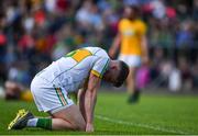 12 May 2019; A dejected Cian Donohoe of Offaly following the Leinster GAA Football Senior Championship Round 1 match between Meath and Offaly at Páirc Tailteann, Navan in Meath. Photo by Brendan Moran/Sportsfile