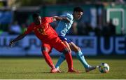 12 May 2019; Jérémy Doku of Belgium in action against Ki-Jana Hoever of Netherlands during the 2019 UEFA European Under-17 Championships quarter-final match between Belgium and Netherlands at Carlisle Grounds in Bray, Wicklow. Photo by Stephen McCarthy/Sportsfile