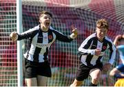 12 May 2019; Fintan Cody (left) of Midleton FC celebrates after scoring a goal during the U16 SFAI Cup Final 2019 match between Midleton FC and Salthill Devon at Turners Cross in Cork. Photo by Michael P. Ryan/Sportsfile
