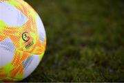 12 May 2019; A detailed view of the match ball during the 2019 UEFA European Under-17 Championships quarter-final match between Belgium and Netherlands at Carlisle Grounds in Bray, Wicklow. Photo by Stephen McCarthy/Sportsfile