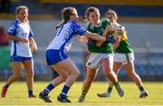11 May 2019; Laoise Coughlan of Kerry in action against Chloe Fennell of Waterford during the TG4  Munster Ladies Football Senior Championship match between Kerry and Waterford at Cusack Park in Ennis, Clare. Photo by Sam Barnes/Sportsfile