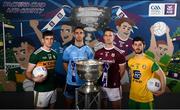 13 May 2019; Pictured at AIB’s launch of the 2019 All Ireland Senior Football Championship are, from left, Kerry and Dingle footballer Paul Geaney, Dublin and Ballymun Kickhams footballer James McCarthy, Galway and Tuam Stars footballer Gary O’Donnell, and Donegal and Cill Chartha football Ryan McHugh. Entering into their fifth season sponsoring the county championship and now in their 28th year sponsoring the club championships, AIB champion the belief that ‘Club Fuels County’. For the second year, AIB are bringing back their retro style video game, The Toughest Journey, that brings this belief to life by taking the player from Club to County, embarking on the journey to the All-Ireland Final. For exclusive content and to see why AIB is backing Club and County follow us @AIB_GAA on Twitter, Instagram, Snapchat, Facebook and AIB.ie/GAA and to play the game visit www.thetoughestjourneygame.com. Photo by Stephen McCarthy/Sportsfile