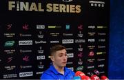 13 May 2019; Jordan Larmour during a Leinster Rugby Press Conference at Leinster Rugby Headquarters in UCD, Dublin. Photo by Piaras Ó Mídheach/Sportsfile