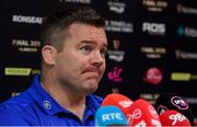 13 May 2019; Scrum coach John Fogarty during a Leinster Rugby Press Conference at Leinster Rugby Headquarters in UCD, Dublin. Photo by Piaras Ó Mídheach/Sportsfile