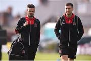 10 May 2019; Cameron Dummigan, left, and Patrick McEleney of Dundalk arrive prior to the SSE Airtricity League Premier Division match between Bohemians and Dundalk at Dalymount Park in Dublin. Photo by Ben McShane/Sportsfile