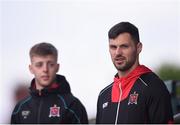 10 May 2019; A suspended Patrick Hoban, right, of Dundalk watches on prior to the SSE Airtricity League Premier Division match between Bohemians and Dundalk at Dalymount Park in Dublin. Photo by Ben McShane/Sportsfile