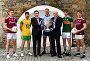 13 May 2019; At the AIB launch of the 2019 All Ireland Senior Football Championship are, from left, Galway and Tuam Stars footballer Gary O’Donnell, Donegal and Cill Chartha footballer Ryan McHugh, Ard Stiúrthóir of the GAA Tom Ryan, Dublin and Ballymun Kickhams footballer James McCarthy, Denis O'Callaghan, Head of AIB Retail Banking, Kerry and Dingle footballer Paul Geaney, and Galway and Annaghdown footballer Eoghan Kerin. Entering into their fifth season sponsoring the county championship and now in their 28th year sponsoring the club championships, AIB champion the belief that ‘Club Fuels County’. For the second year, AIB are bringing back their retro style video game, The Toughest Journey, that brings this belief to life by taking the player from Club to County, embarking on the journey to the All-Ireland Final. For exclusive content and to see why AIB is backing Club and County follow us @AIB_GAA on Twitter, Instagram, Snapchat, Facebook and AIB.ie/GAA and to play the game visit www.thetoughestjourneygame.com. Photo by Ramsey Cardy/Sportsfile