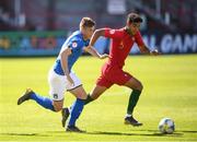 13 May 2019; Nicholas Bonfanti of Italy in action against Rafael Brito of Portugal during the 2019 UEFA European Under-17 Championships quarter-final match between Italy and Portugal at Tolka Park in Dublin. Photo by Stephen McCarthy/Sportsfile