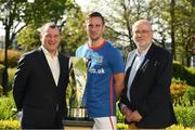 13 May 2019; Patrick Nelson, left, Chief Executive, Irish FA, Andy Waterworth of Linfield F.C. and Fran Gavin, FAI Director of Competitions, at the Unite the Union Champions Cup Launch in the Grand Hotel in Malahide, Dublin. Photo by Ray McManus/Sportsfile