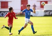 13 May 2019; Matteo Ruggeri of Italy in action against Henrique Pereira of Portugal during the 2019 UEFA European Under-17 Championships Quarter-Final match between Italy and Portugal at Tolka Park in Dublin. Photo by Stephen McCarthy/Sportsfile