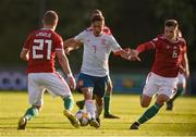 13 May 2019; Yeremi Jesús Pino Santos of Spain in action against Dávid Lászlo, 21, and Mihály Kata of Hungary during the 2019 UEFA European Under-17 Championships Quarter-Final match between Hungary and Spain at UCD Bowl in Dublin. Photo by Ben McShane/Sportsfile