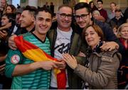 13 May 2019; Spanish goalkeeper Ivan Martínez Marques with his family following the 2019 UEFA European Under-17 Championships Quarter-Final match between Hungary and Spain at UCD Bowl in Dublin. Photo by Ben McShane/Sportsfile