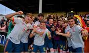 13 May 2019; Spain players celebrate following the 2019 UEFA European Under-17 Championships Quarter-Final match between Hungary and Spain at UCD Bowl in Dublin. Photo by Ben McShane/Sportsfile
